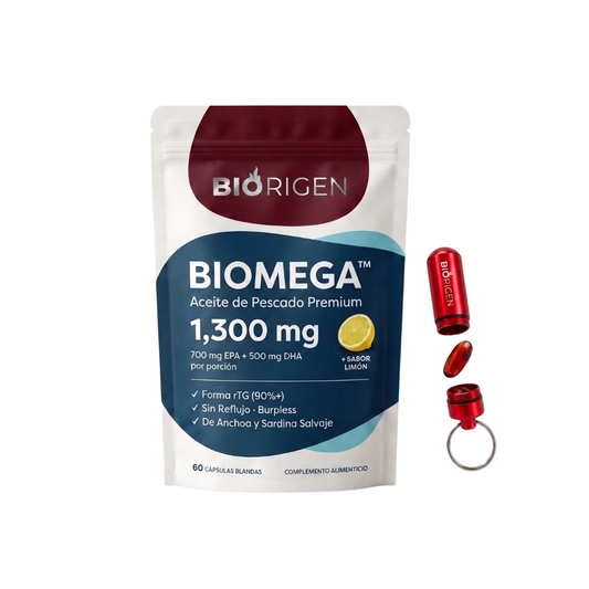 Omega-3 Alta Potencia 1300mg - 60 softgel y Estuche para cápsulas blandas