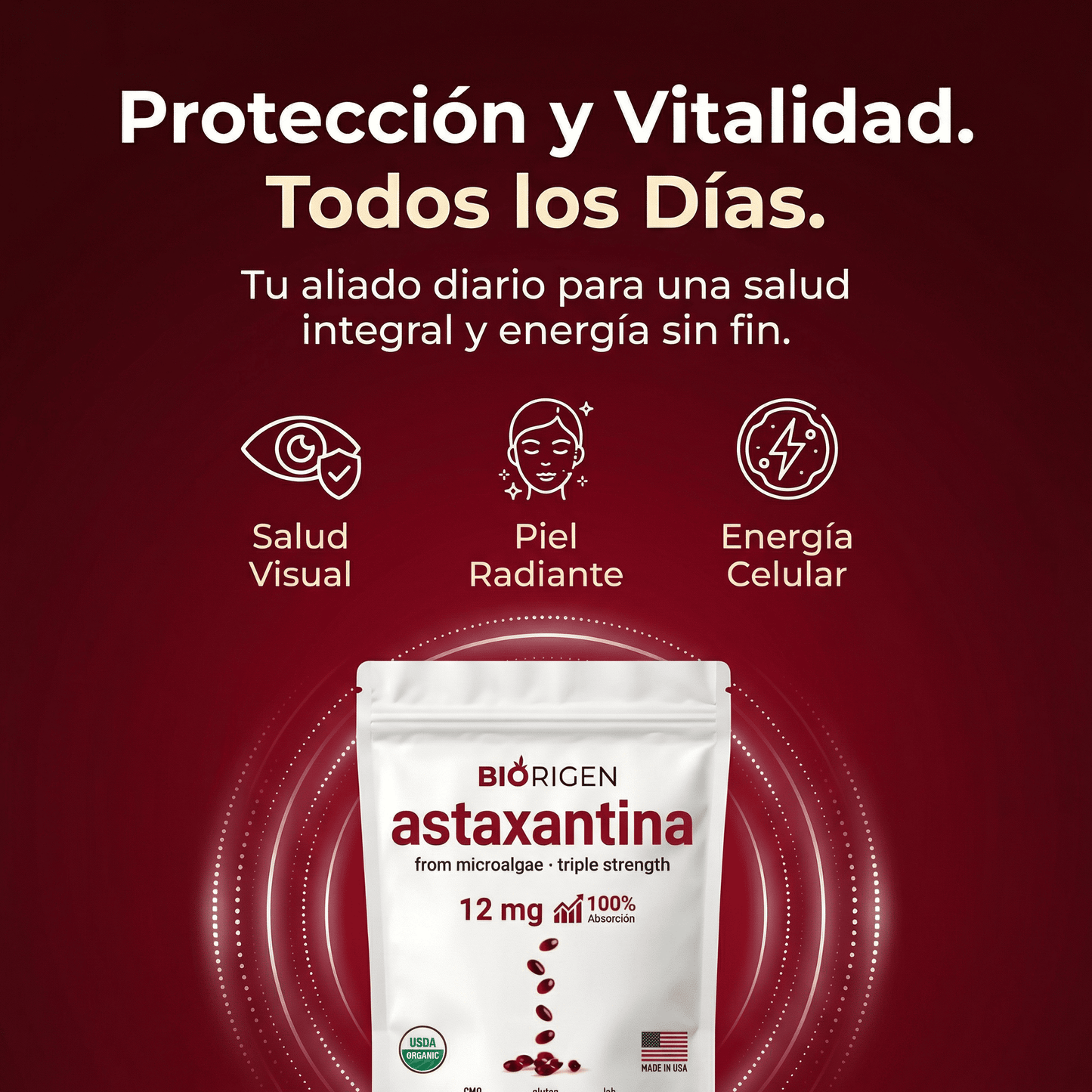 Astaxantina - El Antioxidante Maestro para tu Visión, Piel y Energía.